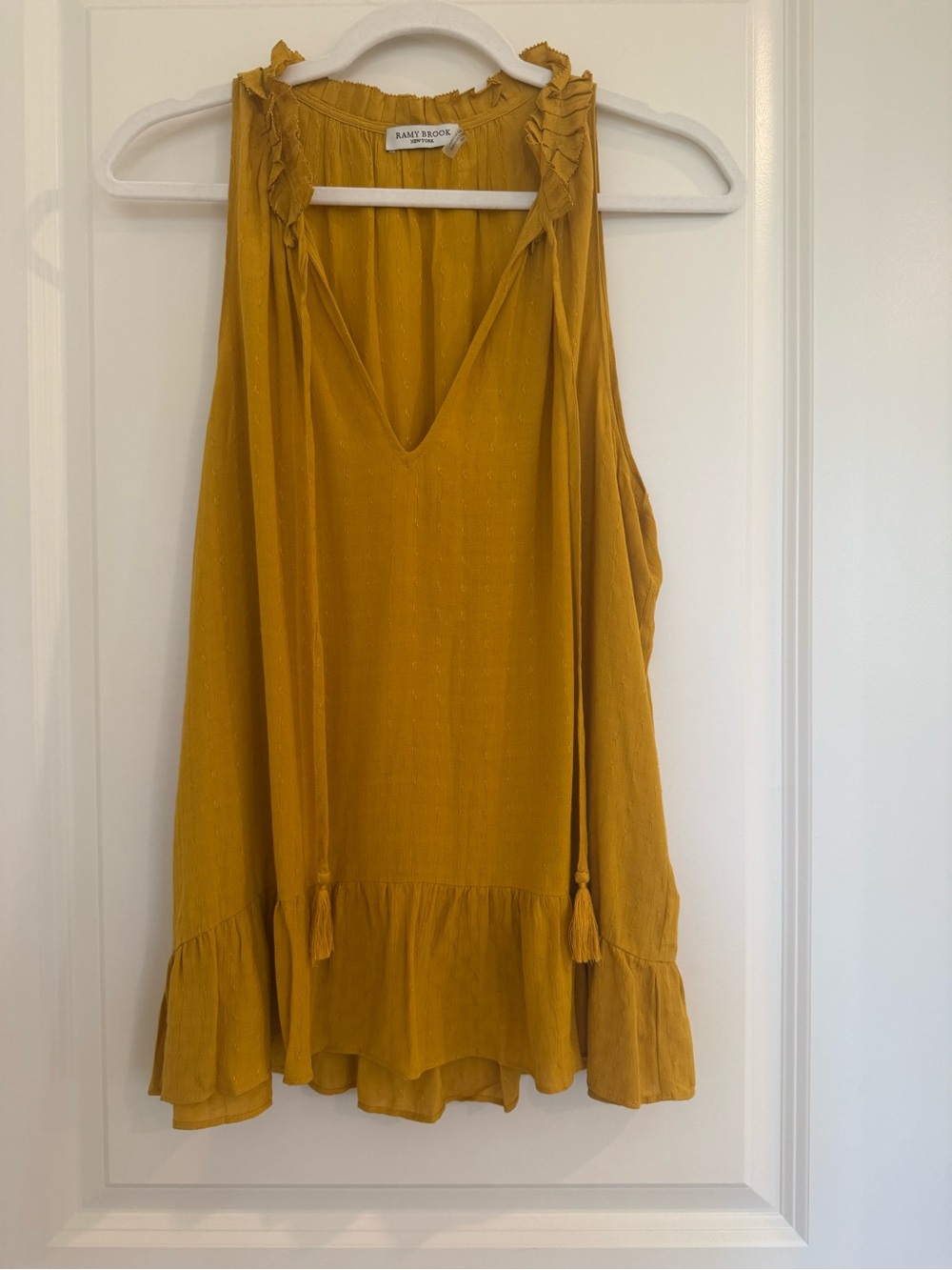 Ramy Brook Joni Mustard Sleeveless Blouse